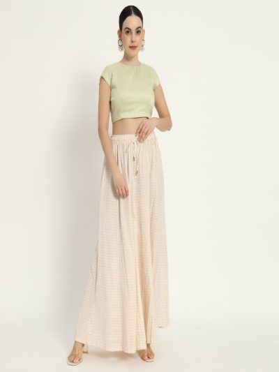 Adaa Bazaar Women's Readymade Lime Blouse with Half Sleeves