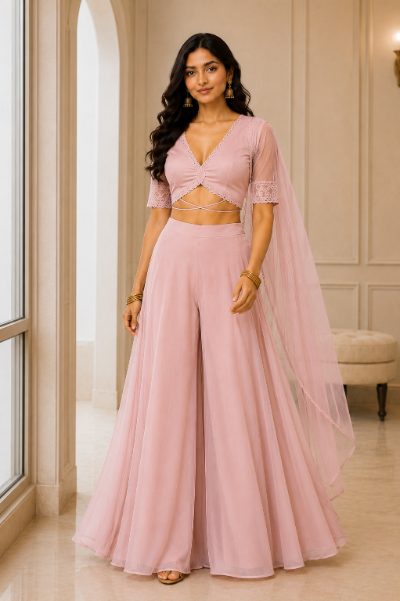 Women Sharara Blouse Set Perfect for Party or Festive in Any Weather