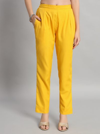 Adaa Bazaar Women's Readymade Yellow Suit with Dupatta