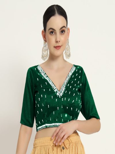 Adaa Bazaar Women's Readymade Blouse with Half Sleeves