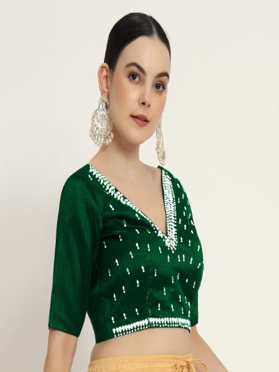 Adaa Bazaar Women's Readymade Blouse with Half Sleeves