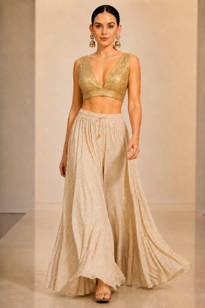 Adaa Bazaar Sequins Party Wear Cut Sleeves Stitched Blouse