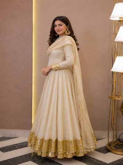 Adaa Bazaar Women's Party Wear Anarkali Suit with Dupatta | Elegant Ethnic Wear for Women