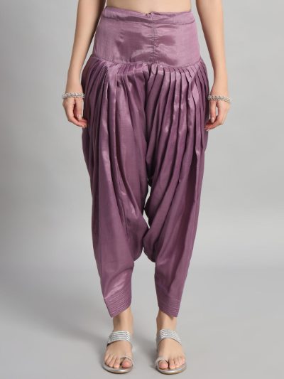 Adaa Bazaar Women's Readymade Patiala Suit (purple) with Dupatta