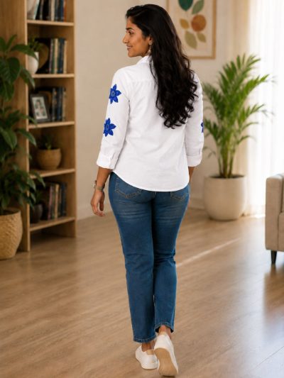 Women Embroidered Shirts Perfect for Casual and Formal Wear in Cotton Fabric