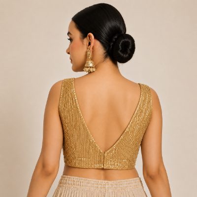 Adaa Bazaar Sequins Party Wear Cut Sleeves Stitched Blouse
